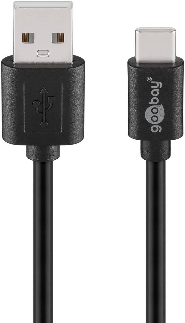Goobay USB-C - USB-A kabel | USB2.0 | QC 18W | zwart | 1,8 meter