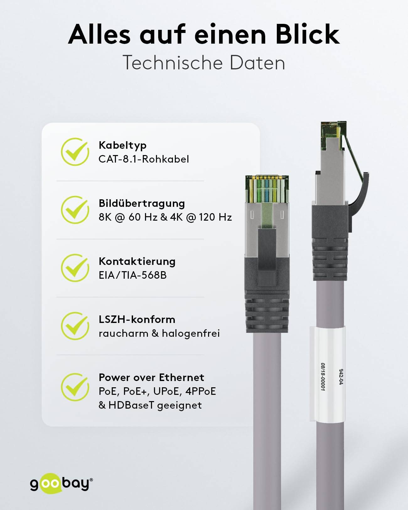 Premium S/FTP CAT8.1 40 Gigabit netwerkkabel / grijs - LSZH - 5 meter-6