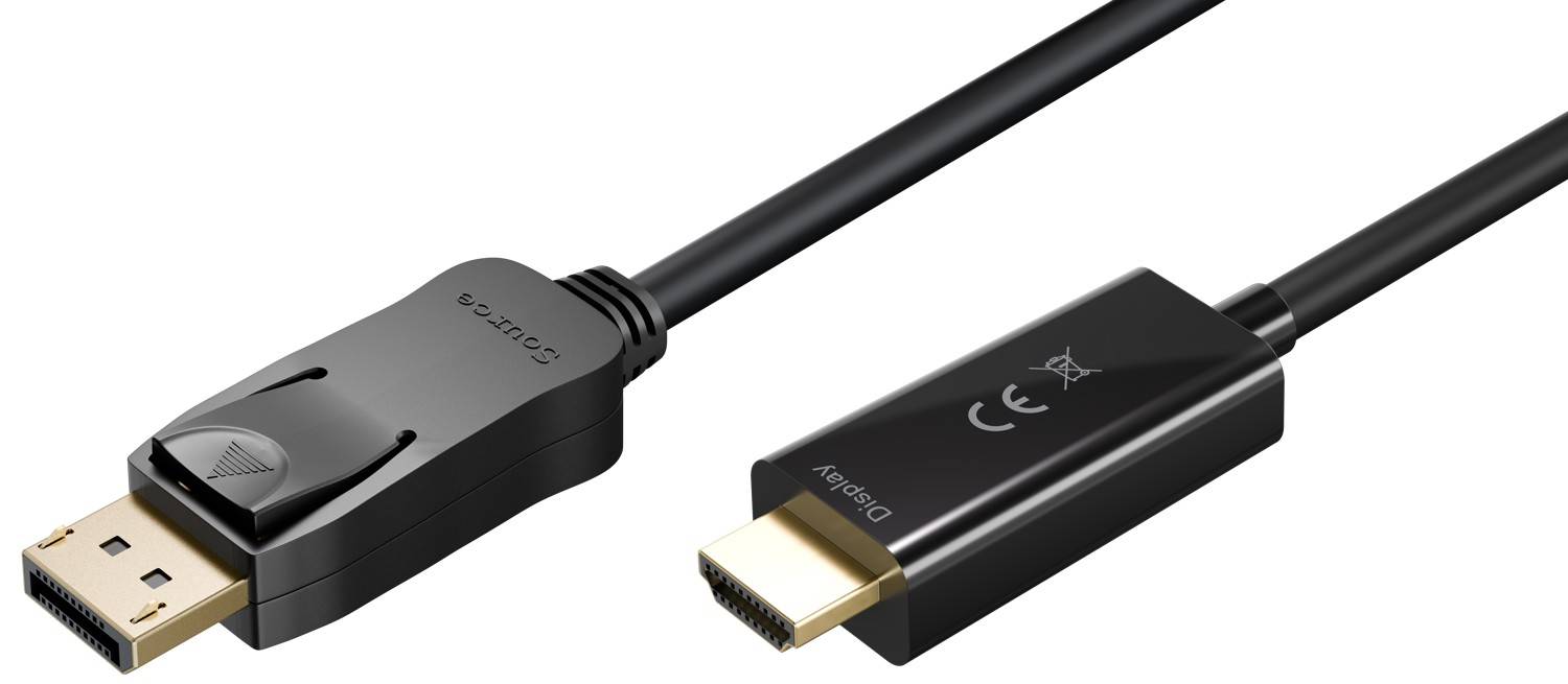 DisplayPort naar HDMI kabel - DP 2.0 / HDMI 2.1 (8K 60Hz + HDR) / zwart - 1 meter