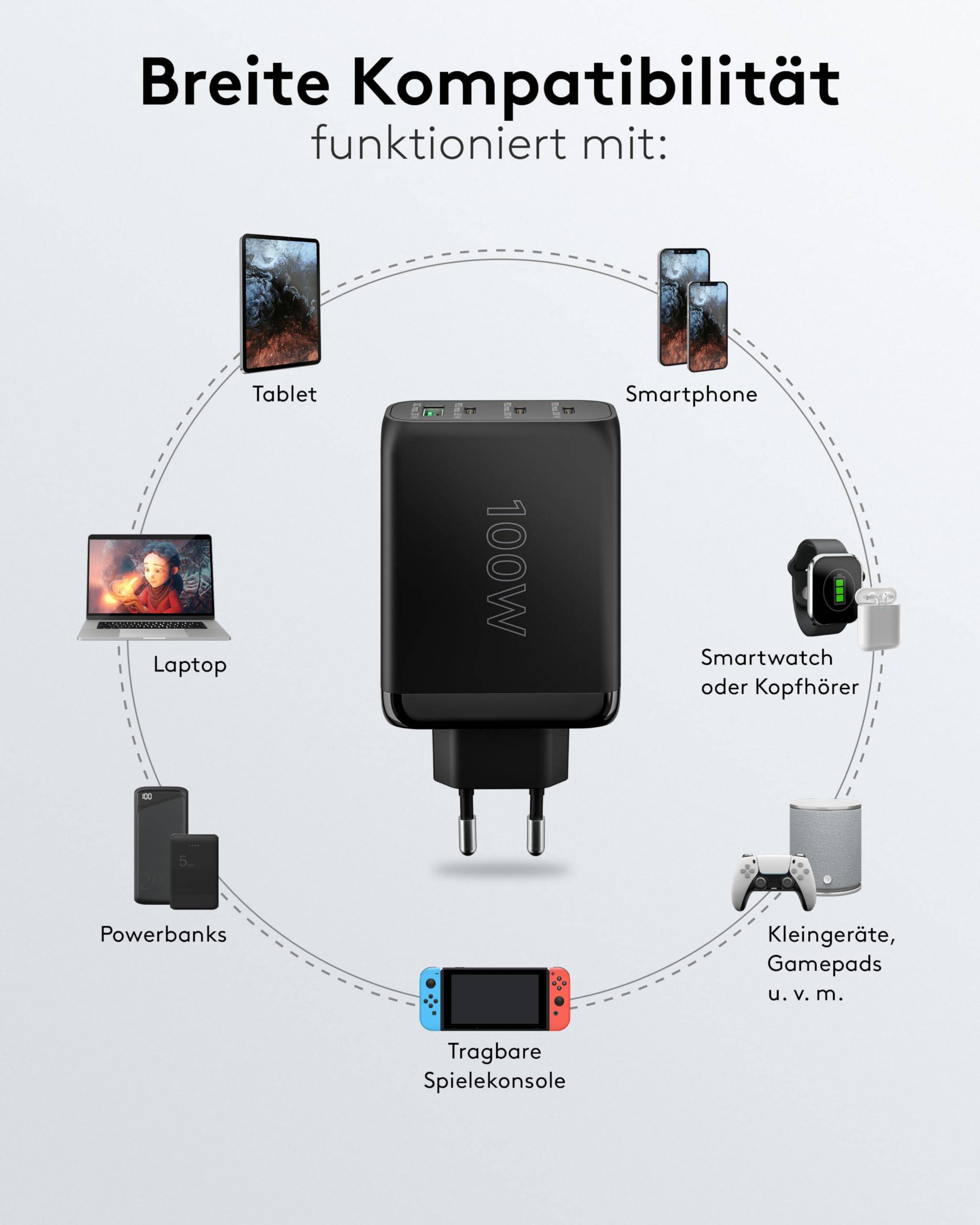 Goobay thuislader met 3x USB-C PD en 1x USB-A QC - GaN - 100W / zwart-6