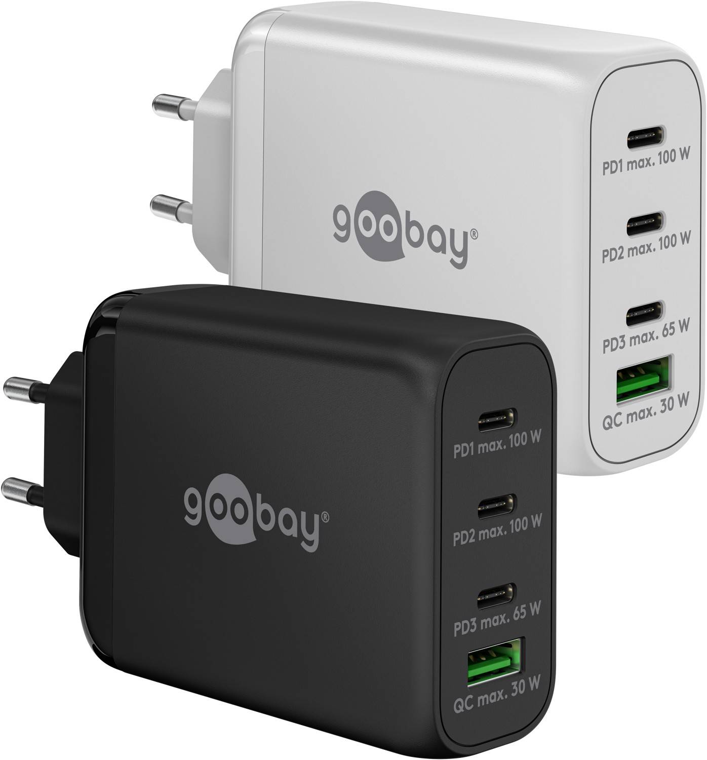 Goobay thuislader met 3x USB-C PD en 1x USB-A QC - GaN - 100W / wit-0