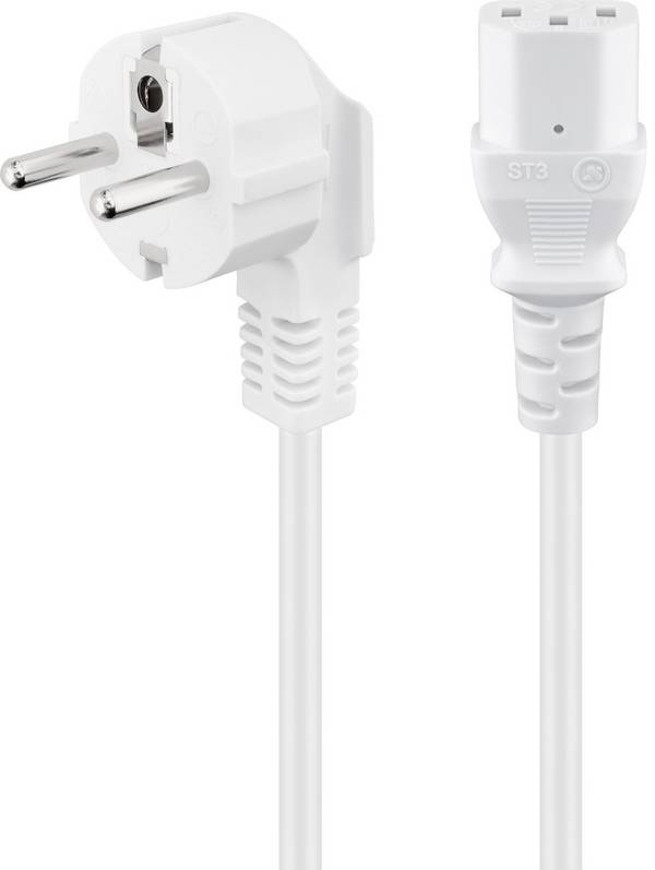 Goobay 96030 Apparaat (koud) Netkabel  Wit 1.5 m 90° haaks naar onder