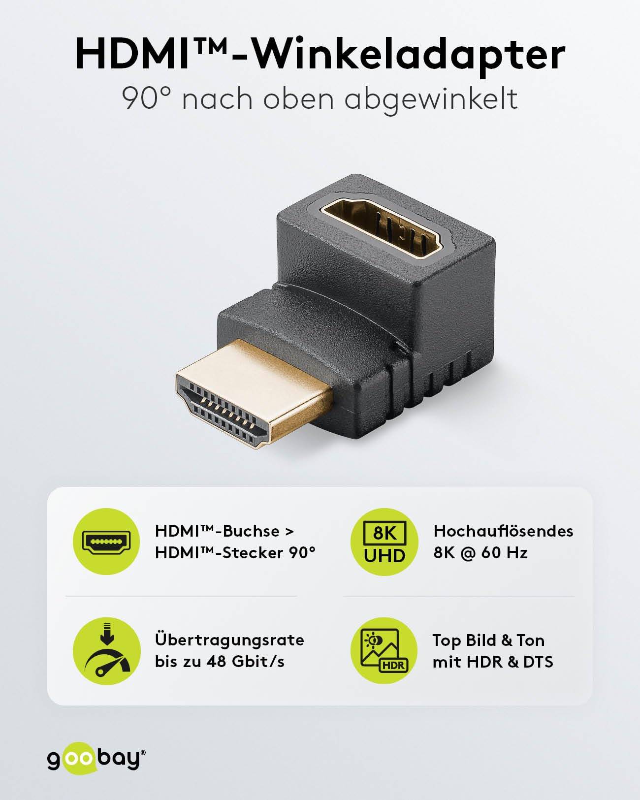 Haakse HDMI adapter naar boven | HDMI2.1 (8K 60Hz + HDR)-1