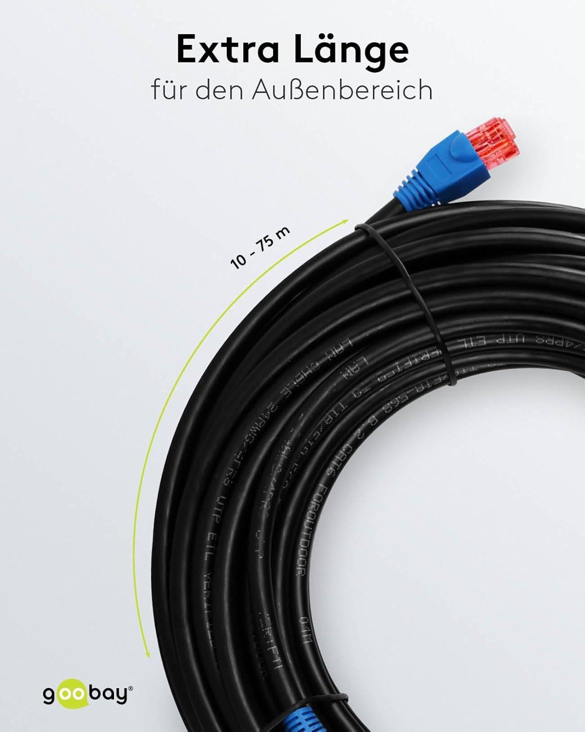 Goobay CAT 6 Outdoor Patch Cable, U/UTP, black 15 m-3