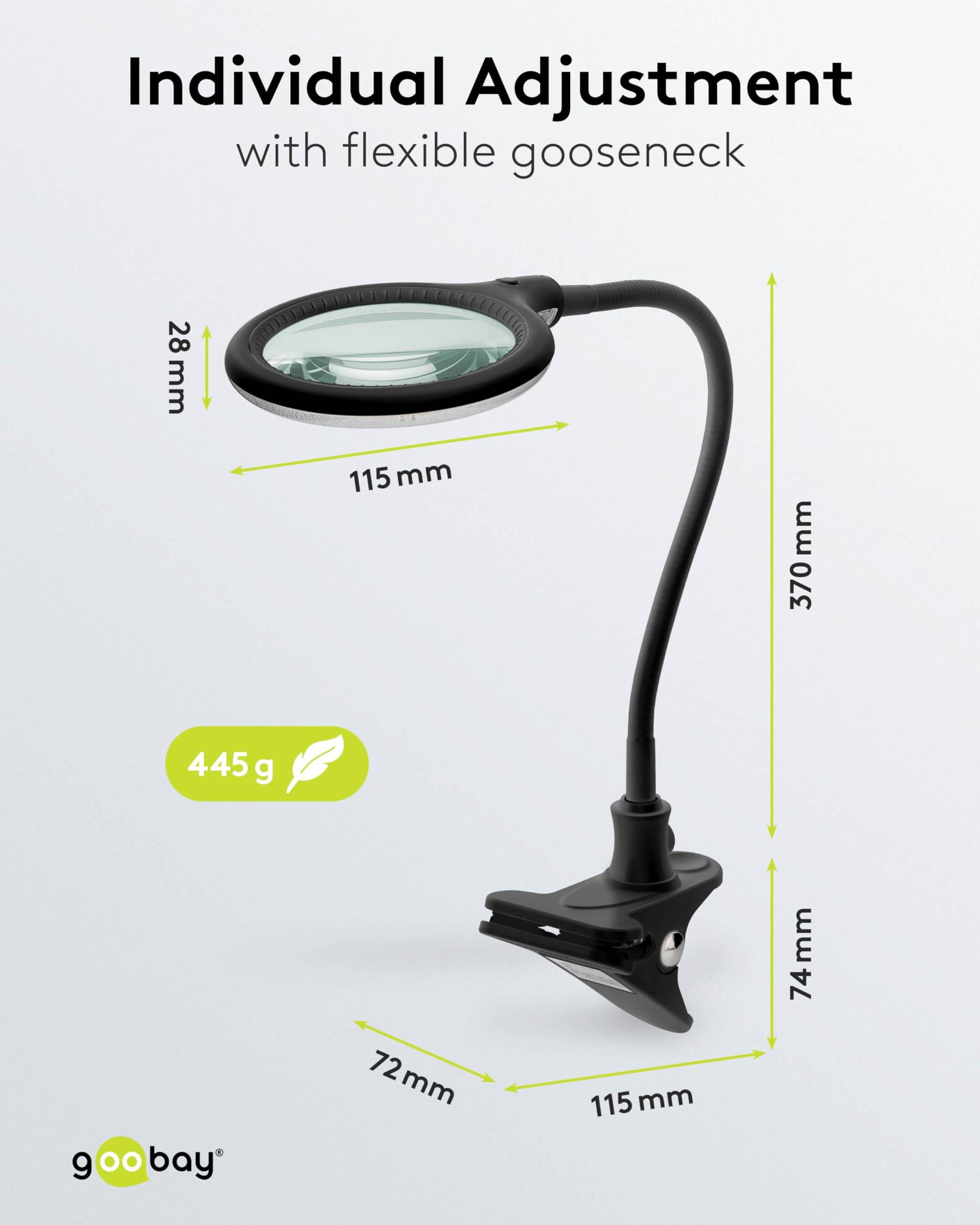 Goobay LED loeplamp | 480 lm | 6W | bureauklem | zwart-2