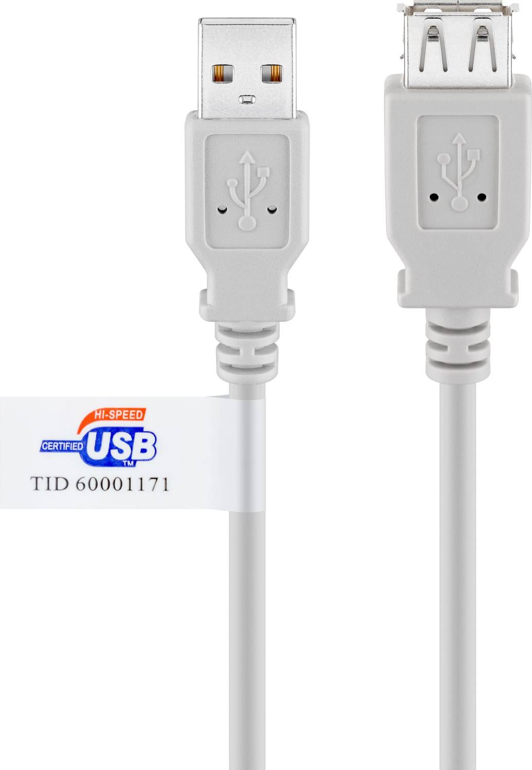 Goobay USB-A Extension Cable, Certified, 1.8 m, grey