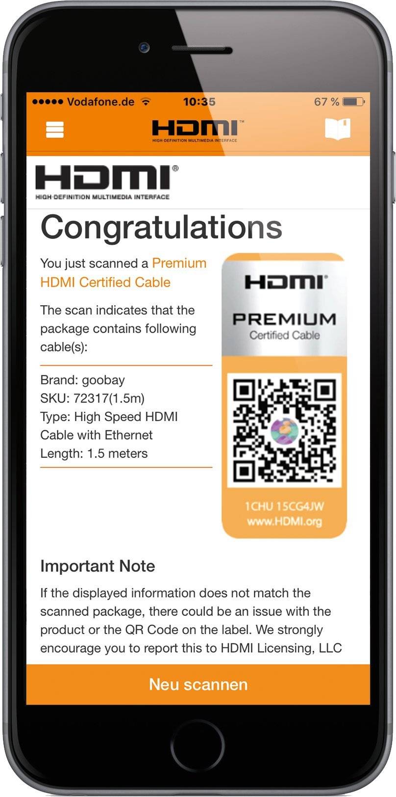 Goobay 72315 HDMI-kabel HDMI Verbindingskabel HDMI-A-stekker 0.5 m Zwart 4K UHD-2