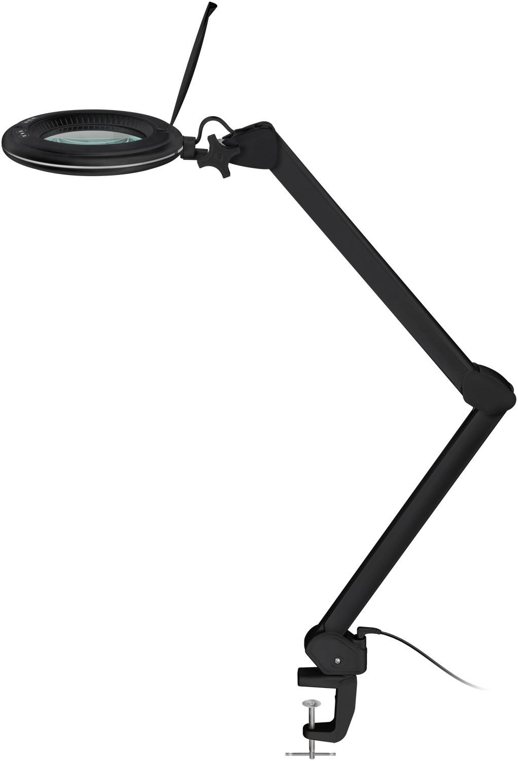 Goobay LED-klemloeplamp, 10 W, zwart - 800 lm, helderheid en lichtkleur instelbaar, 127 mm glazen lens, 1,75x...-0