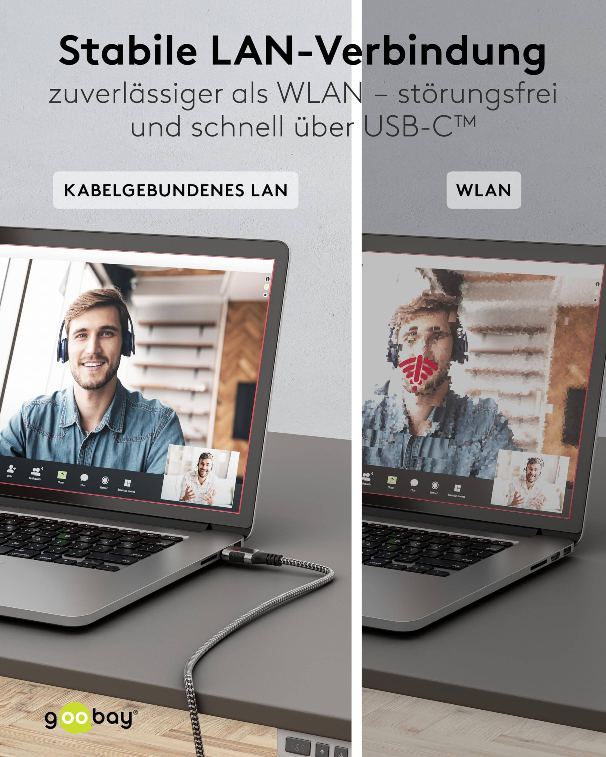 Goobay USB-C naar RJ45 LAN kabel | USB3.0 | CAT6 | zwart | 1 meter-4