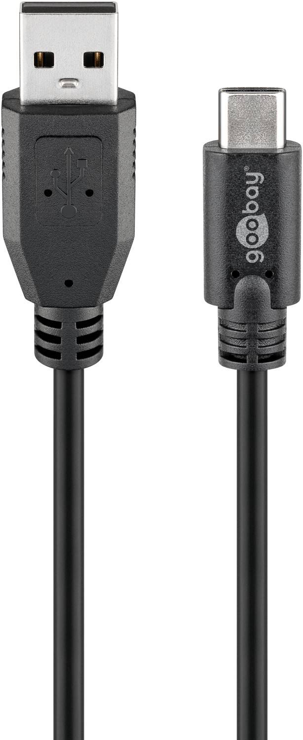 Goobay USB-C - USB-A kabel | USB2.0 | QC 18W | zwart | 3 meter