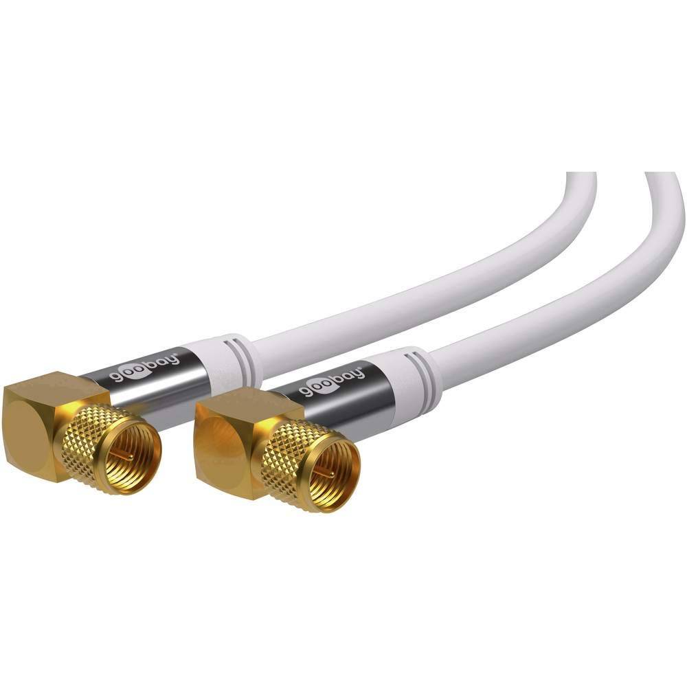 Goobay SAT Antennenkabel (135 dB typ), 4x geschirmt vergoldet, F-Stecker 90° > F-Stecker 90° 1 m-1