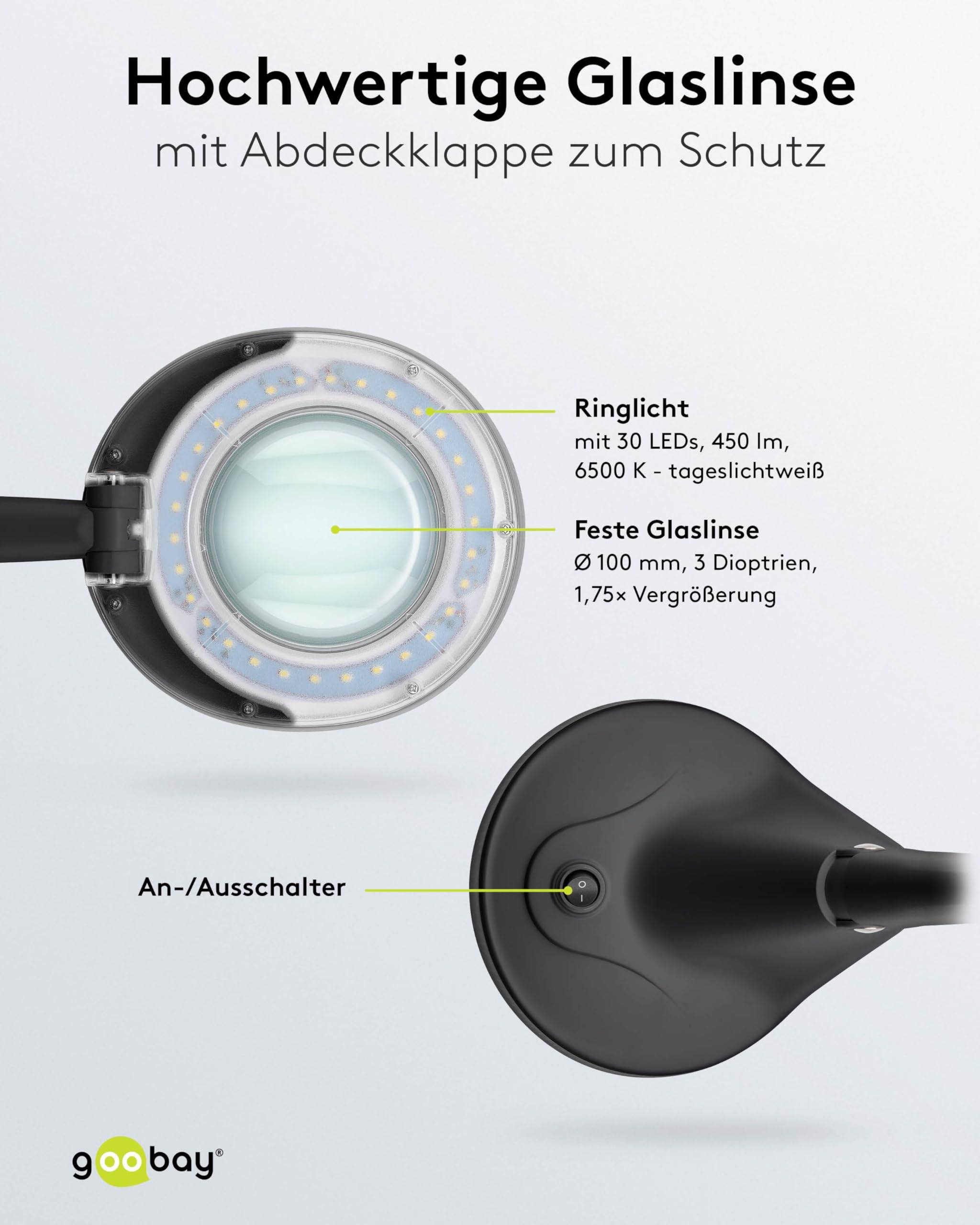 Goobay LED loeplamp | 450 lm | 6W | bureaustandaard | zwart-4