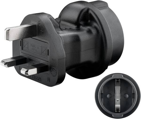 Goobay 95307 Reisstekker Goobay 95307 Reiseadapter UK Reisestecker Schutzkontakt auf UK Typ G Netzadapter