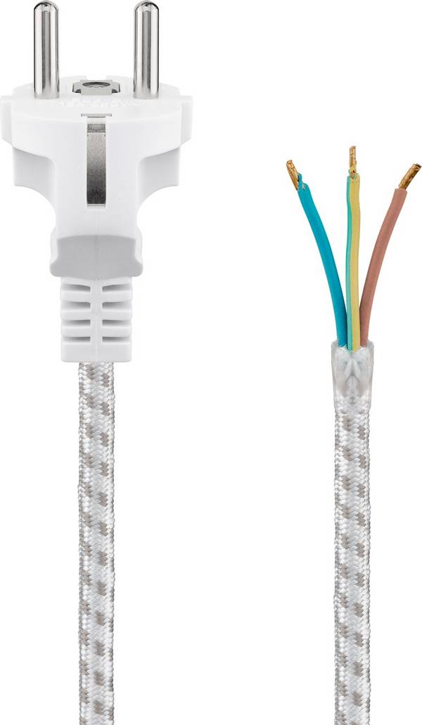Stroomsnoer voor strijkijzer met nylon mantel - rechte stekker - 3 meter