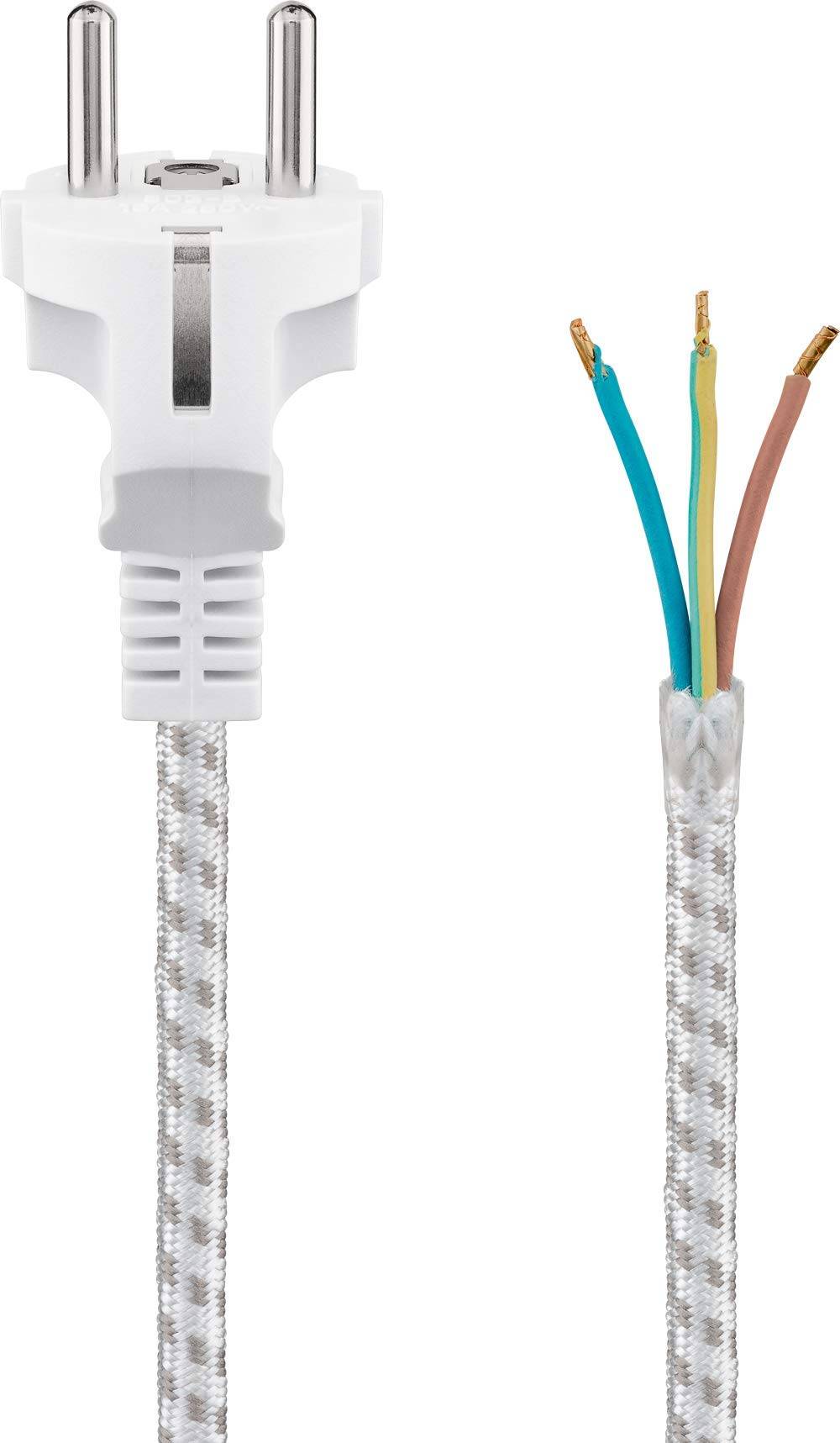 Stroomsnoer voor strijkijzer met nylon mantel - rechte stekker - 3 meter-1