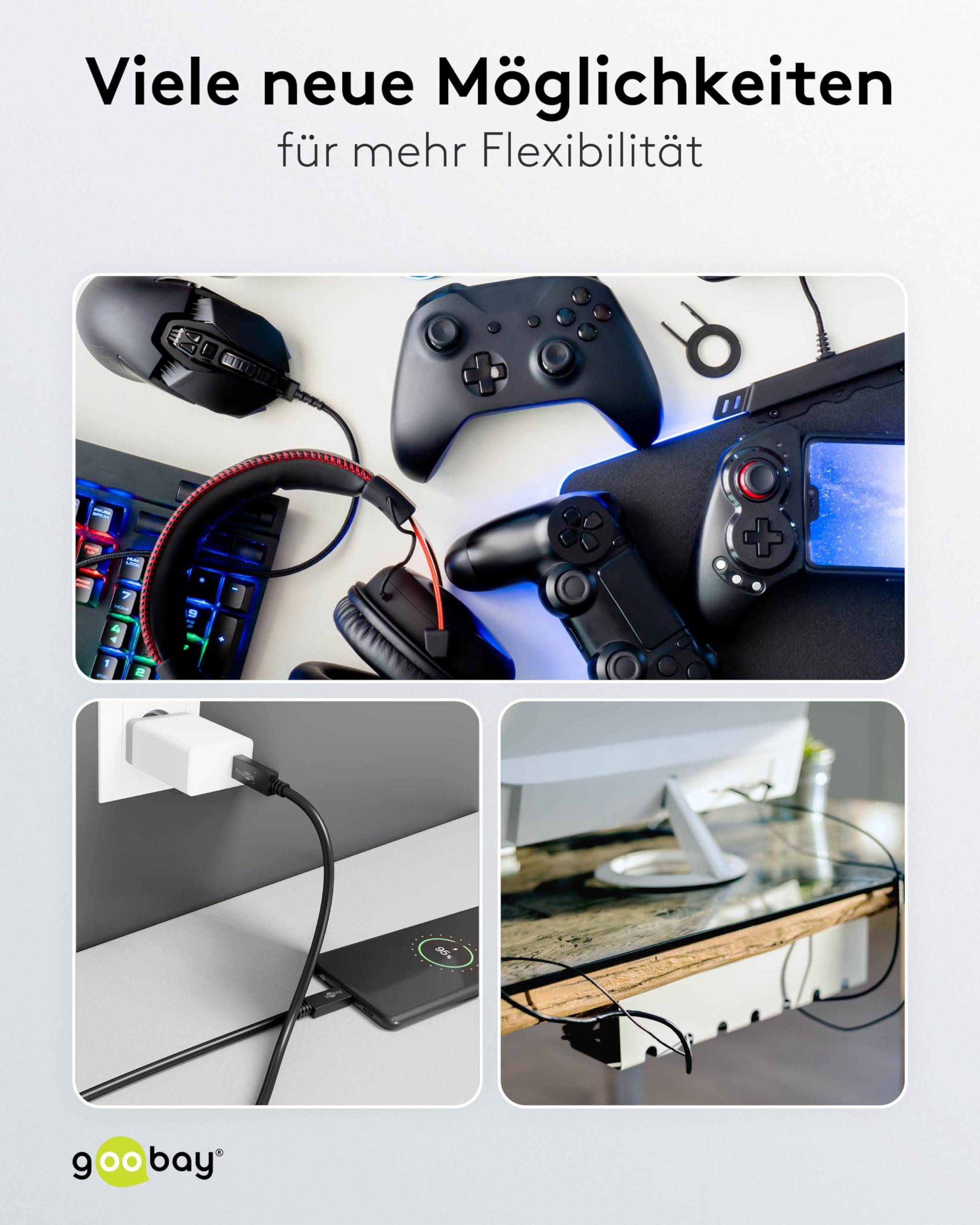 GOOBAY USB-EXT/0.3WH Kabel; USB 2.0; USB-A aansluiting,USB-A-stekker; 0,3m; wit; Cu - 1 stuk-4
