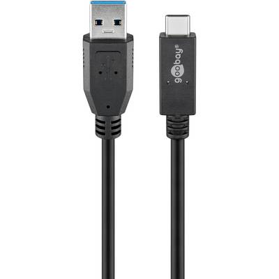 USB-C - USB-A kabel | USB3.1 10 Gbps | PD 60W | zwart | 1 meter-0