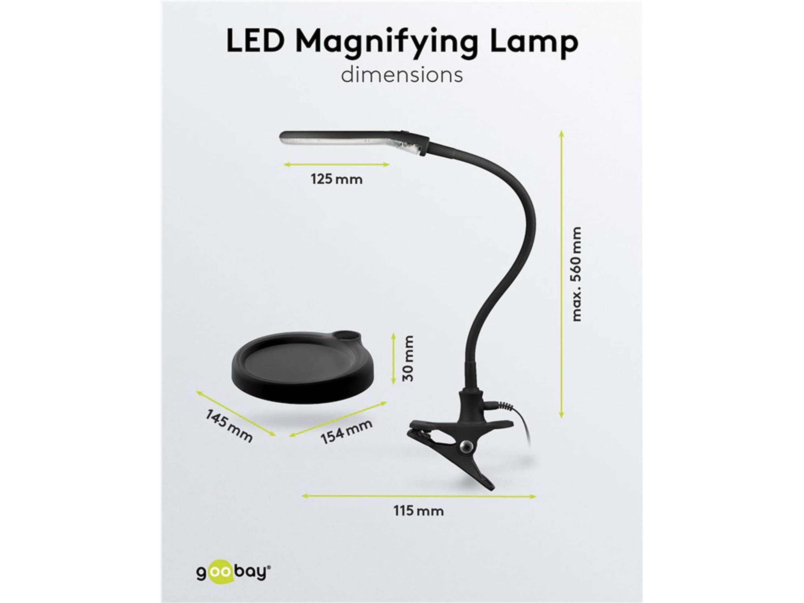 Goobay LED loeplamp | 480 lm | 6W | bureauklem en standaard | zwart-2