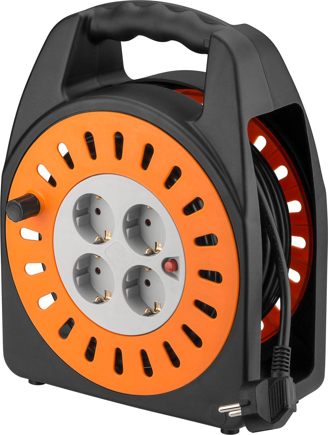 Goobay 71355 Kabelhaspel 25 m Zwart Randaarde stopcontact-0