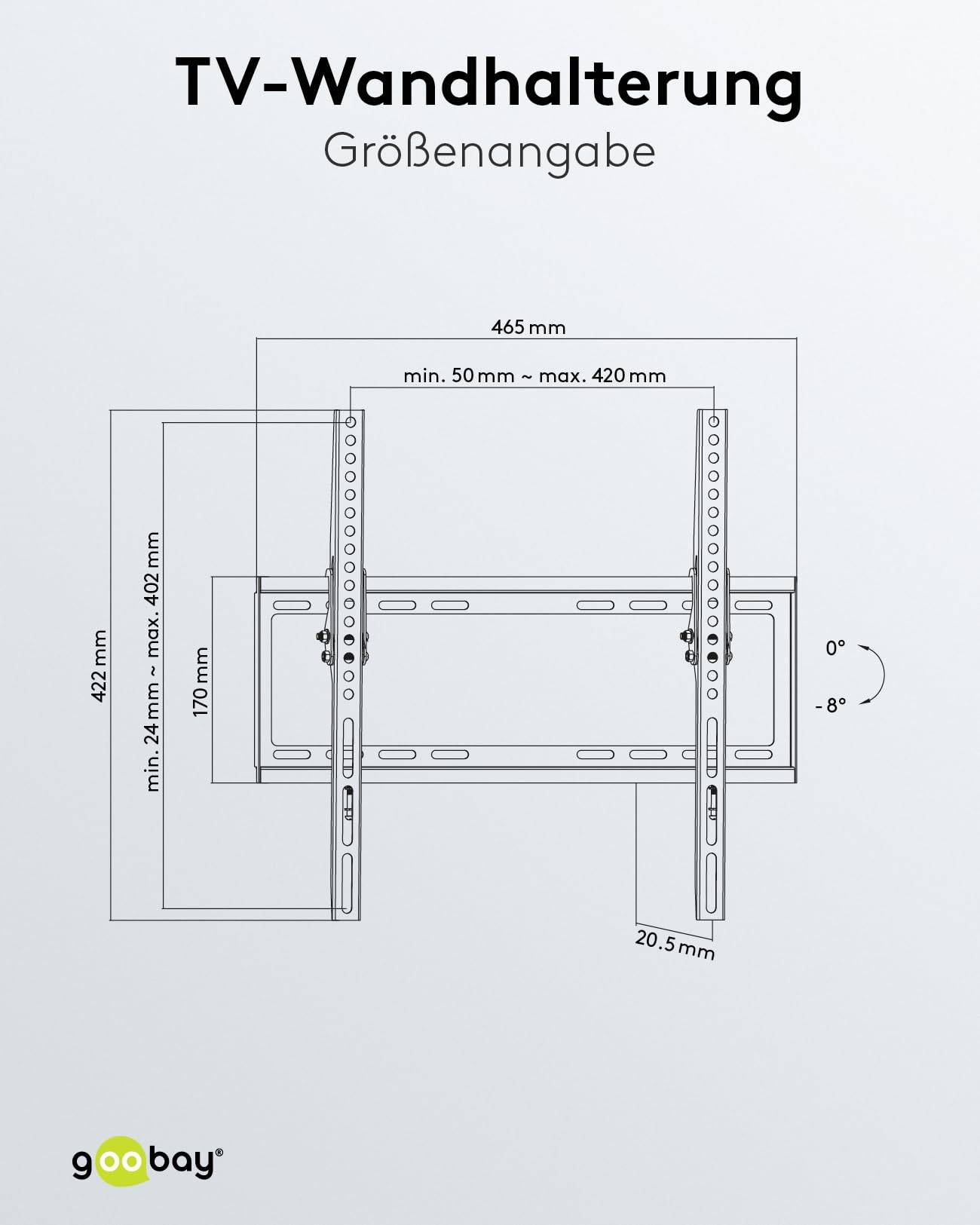 Goobay Basic series Tilt M muurbeugel voor schermen tot 55 inch / kantelbaar-2