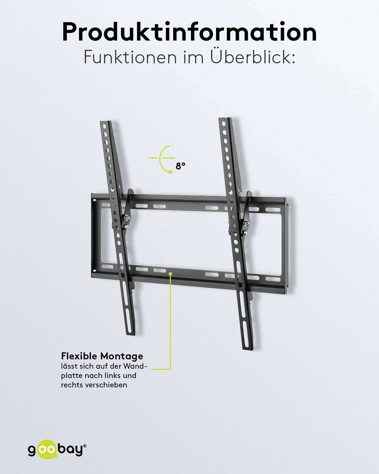 Goobay Basic series Tilt M muurbeugel voor schermen tot 55 inch / kantelbaar-3