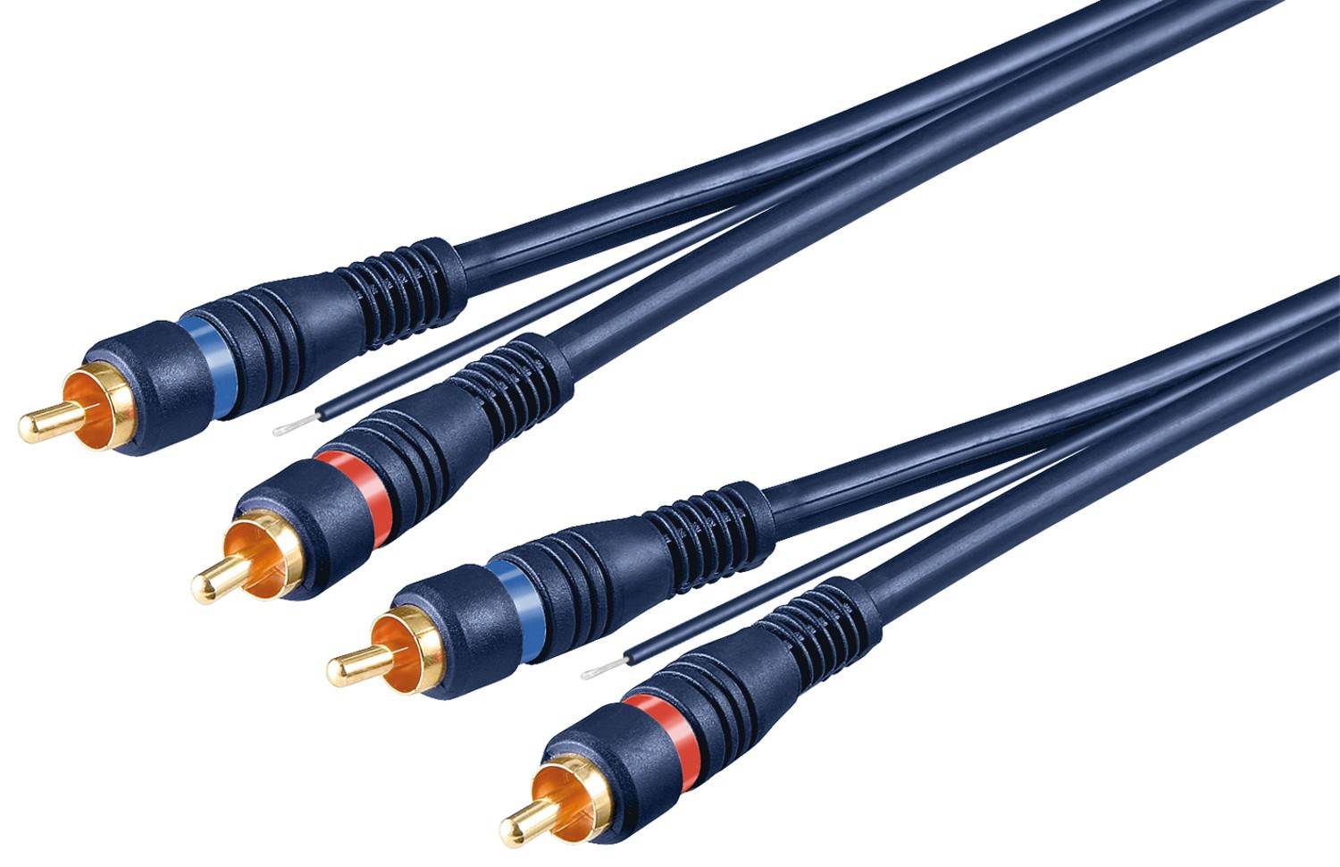 Tulp stereo audio kabel met remote draad - verguld / koper - 5 meter-0