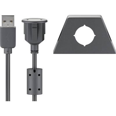 USB-A verlengkabel | opbouwmontage | USB2.0 | 2,5W | zwart | 2 meter-0