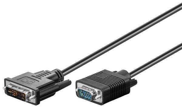DVI-A naar VGA kabel / zwart - 1 meter