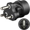 Goobay Netzadapter Südafrika, Schwarz Schutzkontaktbuchse (Typ F, CEE 7/3) > Südafrika-Stecker (Typ M, BS 546, 15-A)