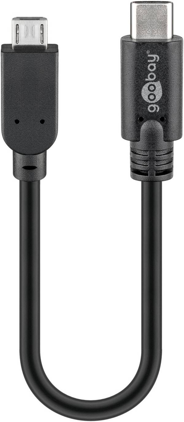 Goobay USB-C to Micro-B Cable, OTG, 0.2 m, black