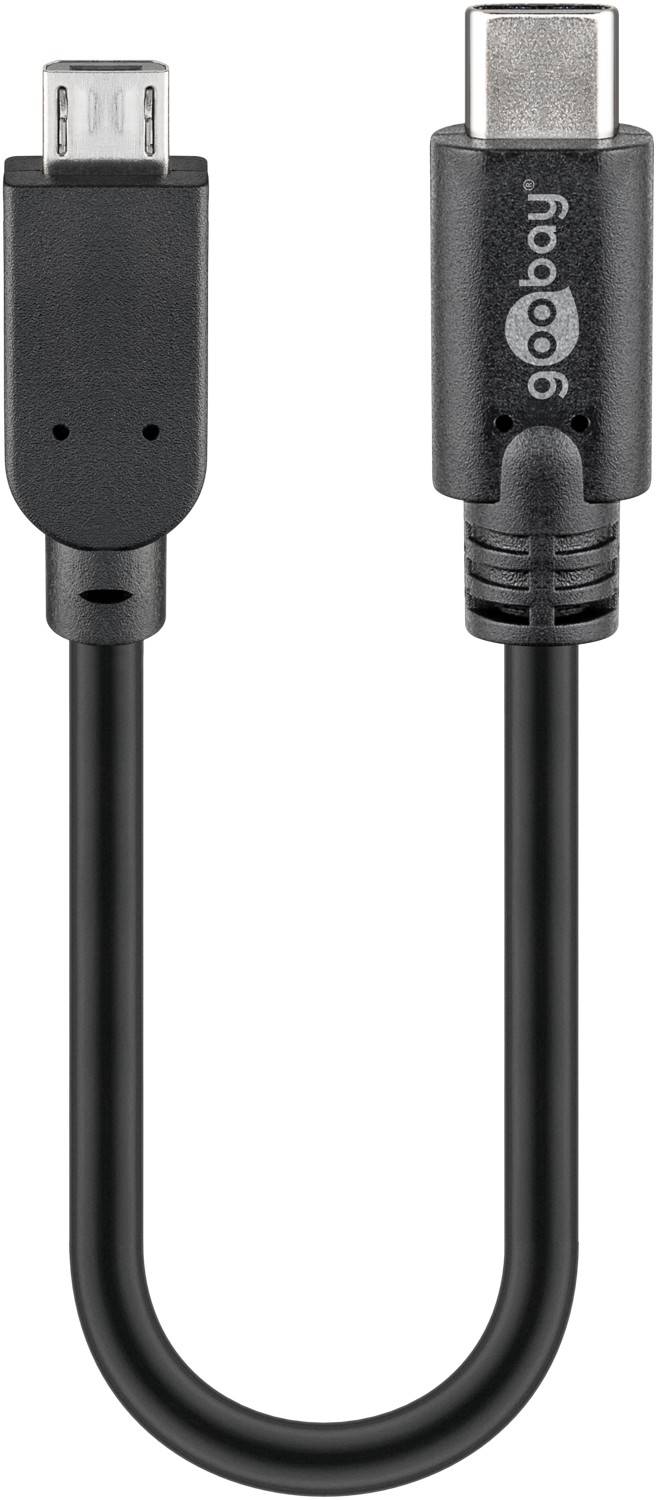 Goobay USB-C to Micro-B Cable, OTG, 0.2 m, black-0