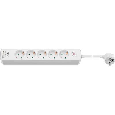 Goobay 41265 Stekkerdoos met schakelaar 5-voudig Wit Randaarde stekker 1 stuk(s)-0
