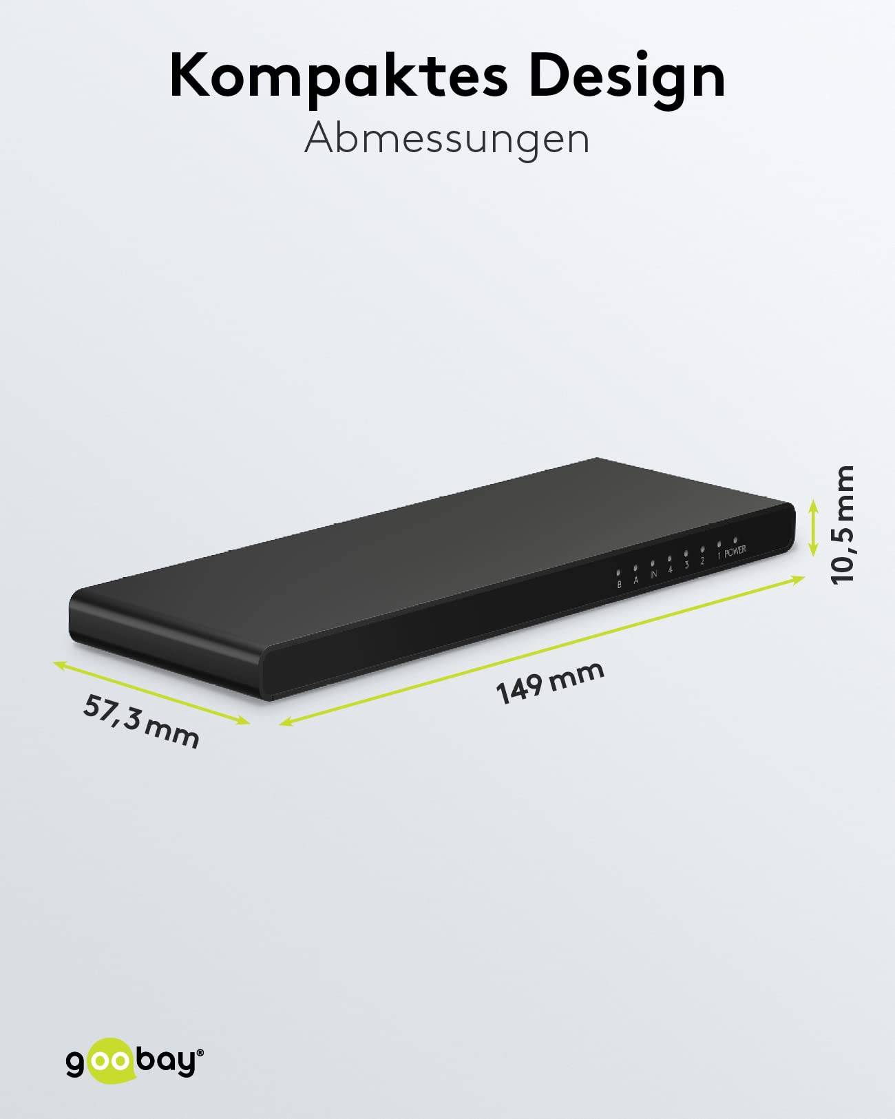 Goobay HDMI splitter 1 naar 4 - HDMI2.0 (4K 60Hz + HDR) / zwart-4