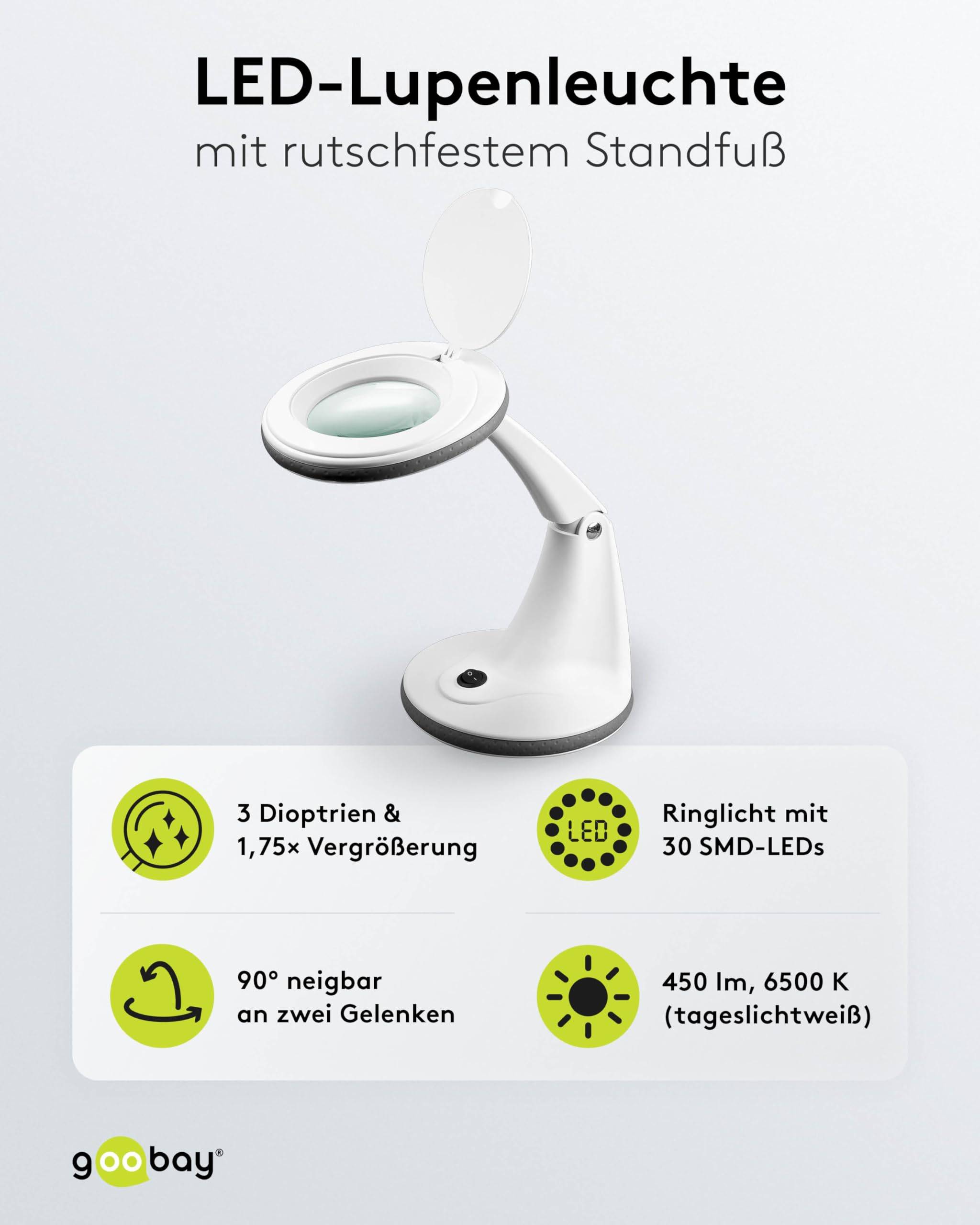 Goobay LED loeplamp | 450 lm | 6W | bureaustandaard | wit-1