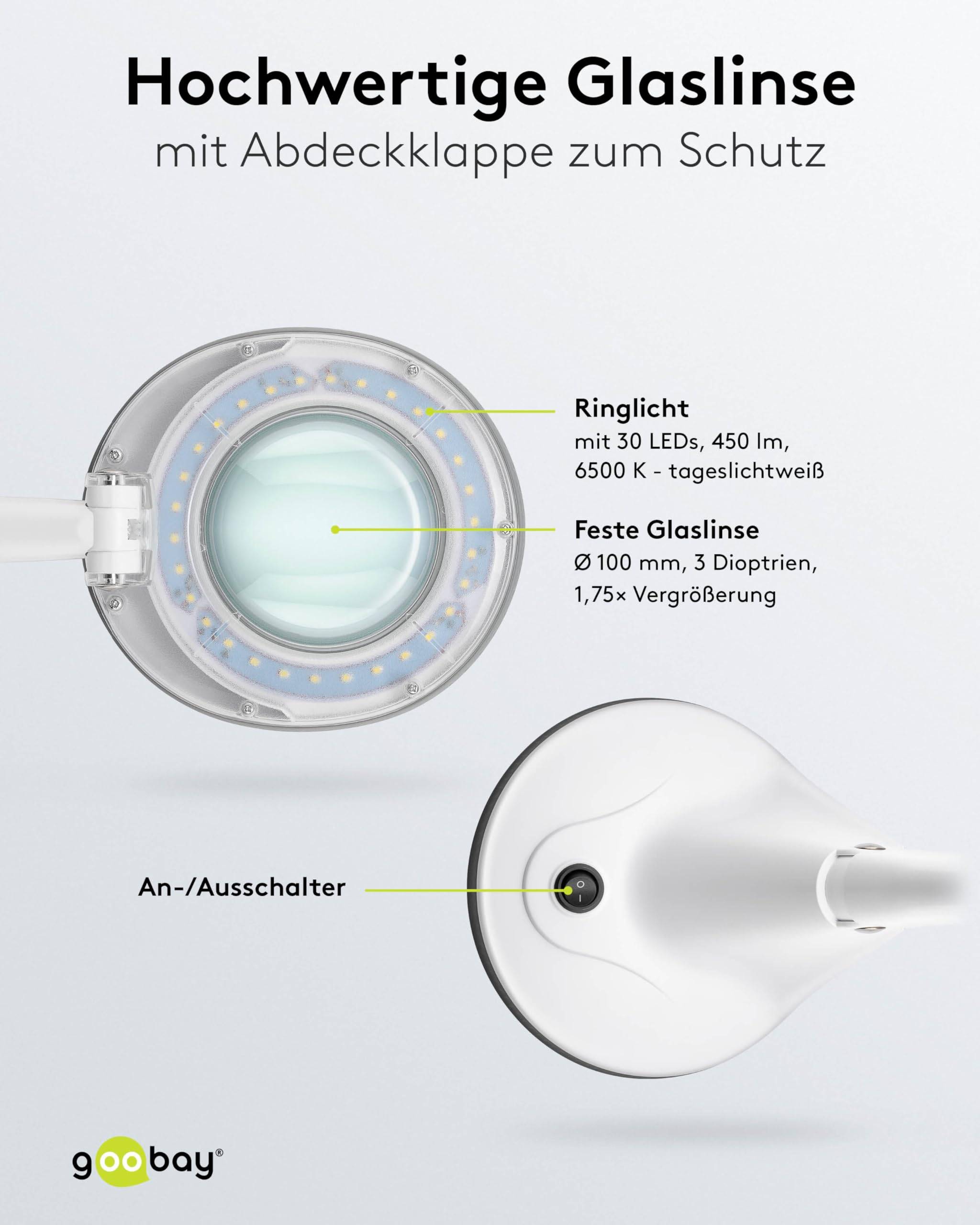 Goobay LED loeplamp | 450 lm | 6W | bureaustandaard | wit-4