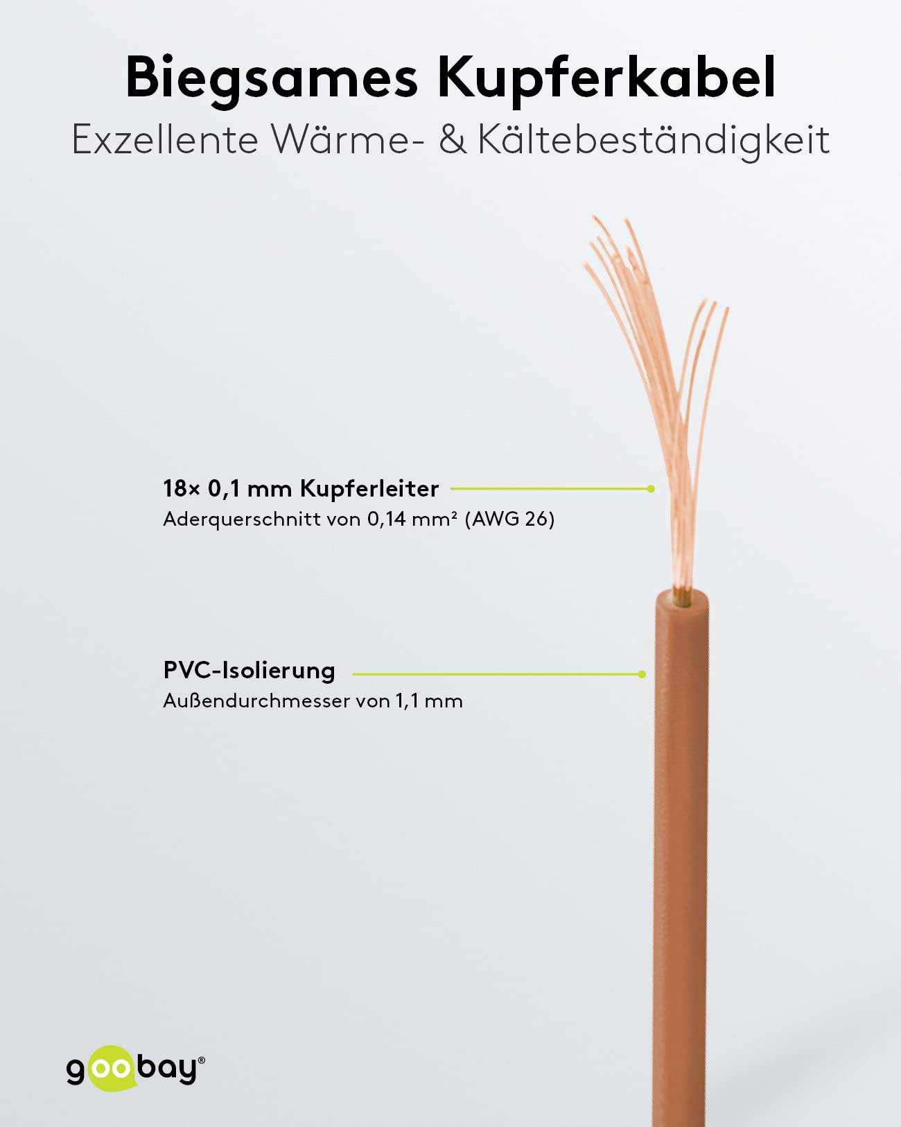 10m bruin 1x 0,14mm geisoleerd koperdraad voor hobby toepassingen - 10 meter-4