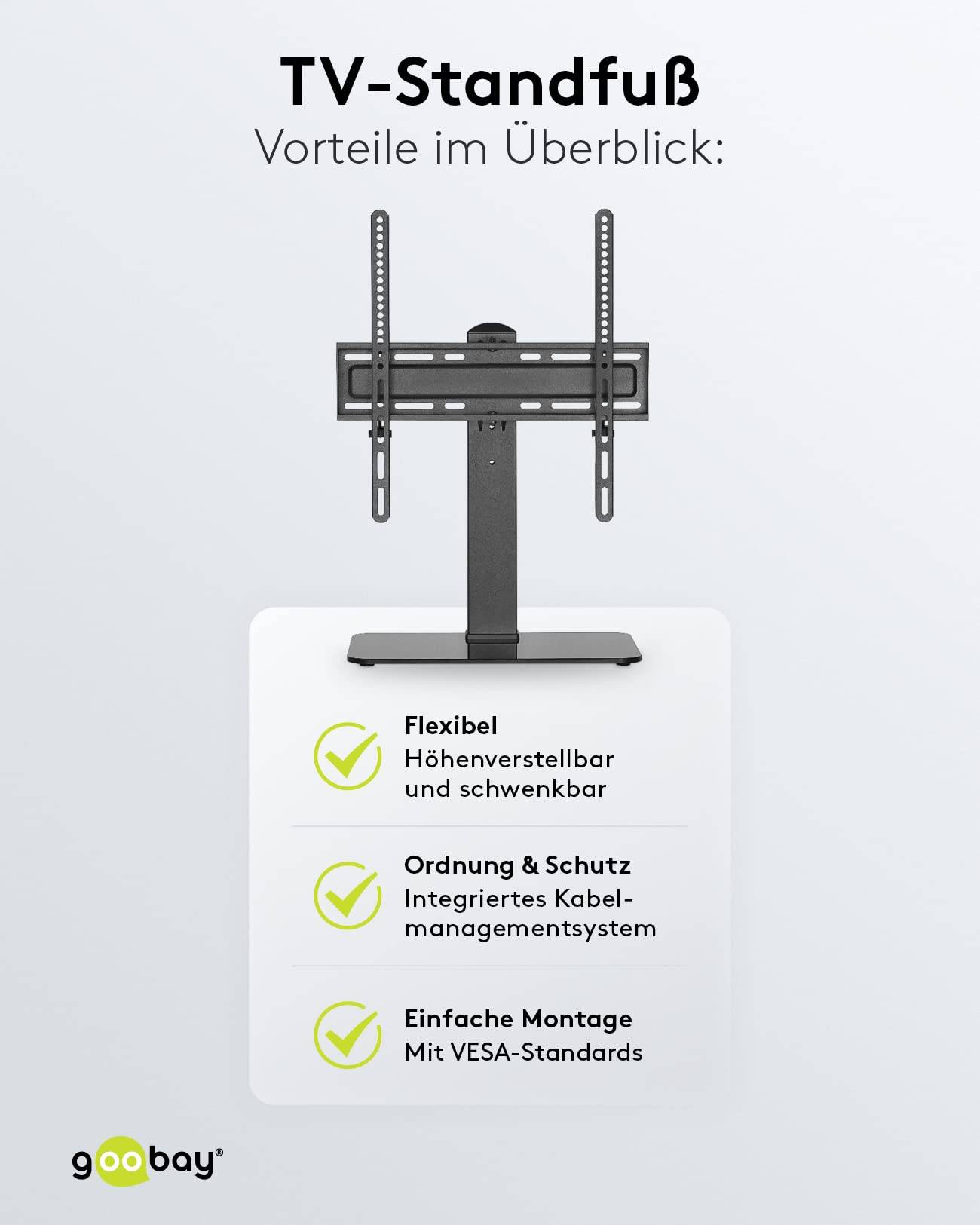 Goobay TV-tafelstandaard | 32-55 inch | draaibaar | verstelbare hoogte-5