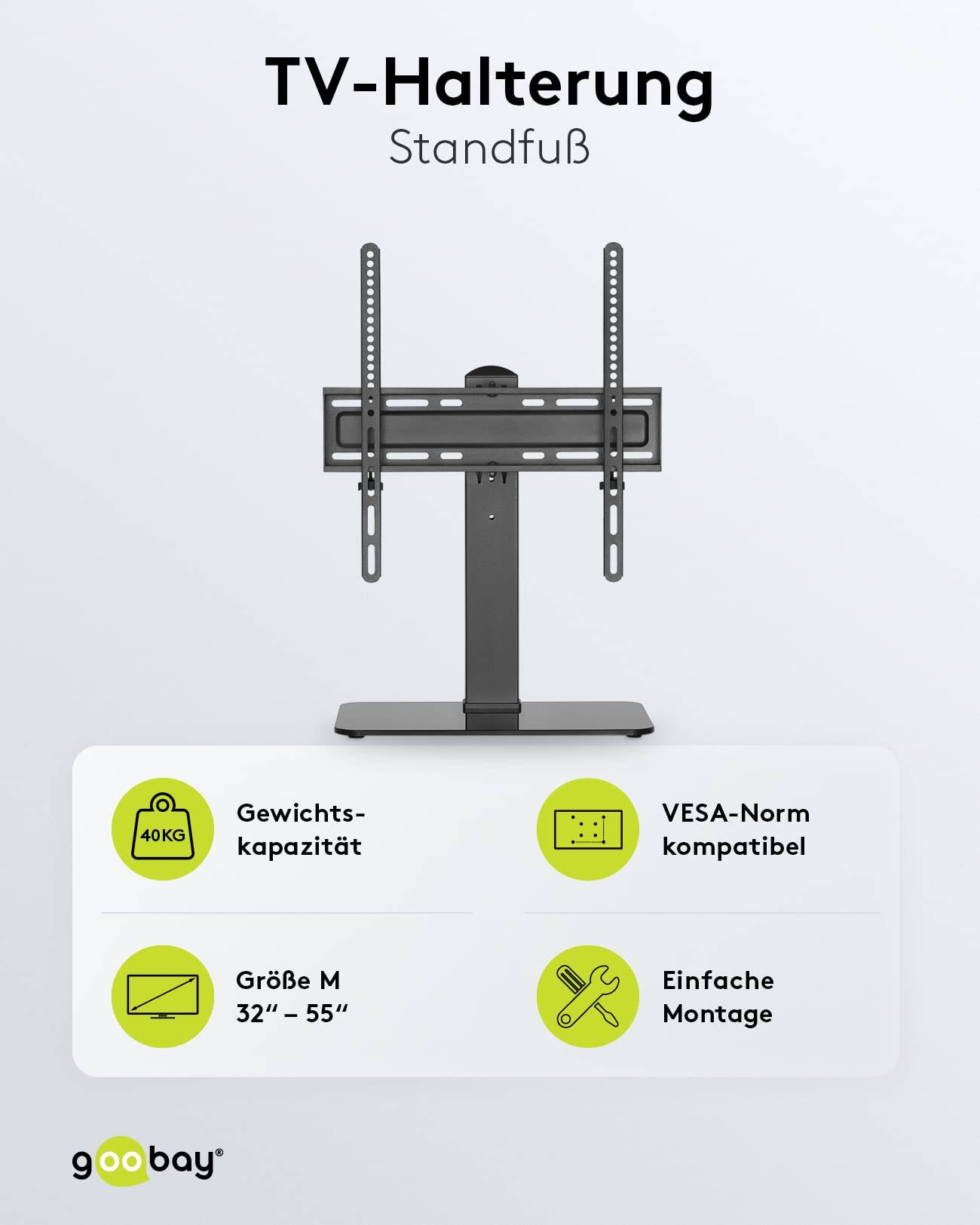 Goobay TV-tafelstandaard | 32-55 inch | draaibaar | verstelbare hoogte-1