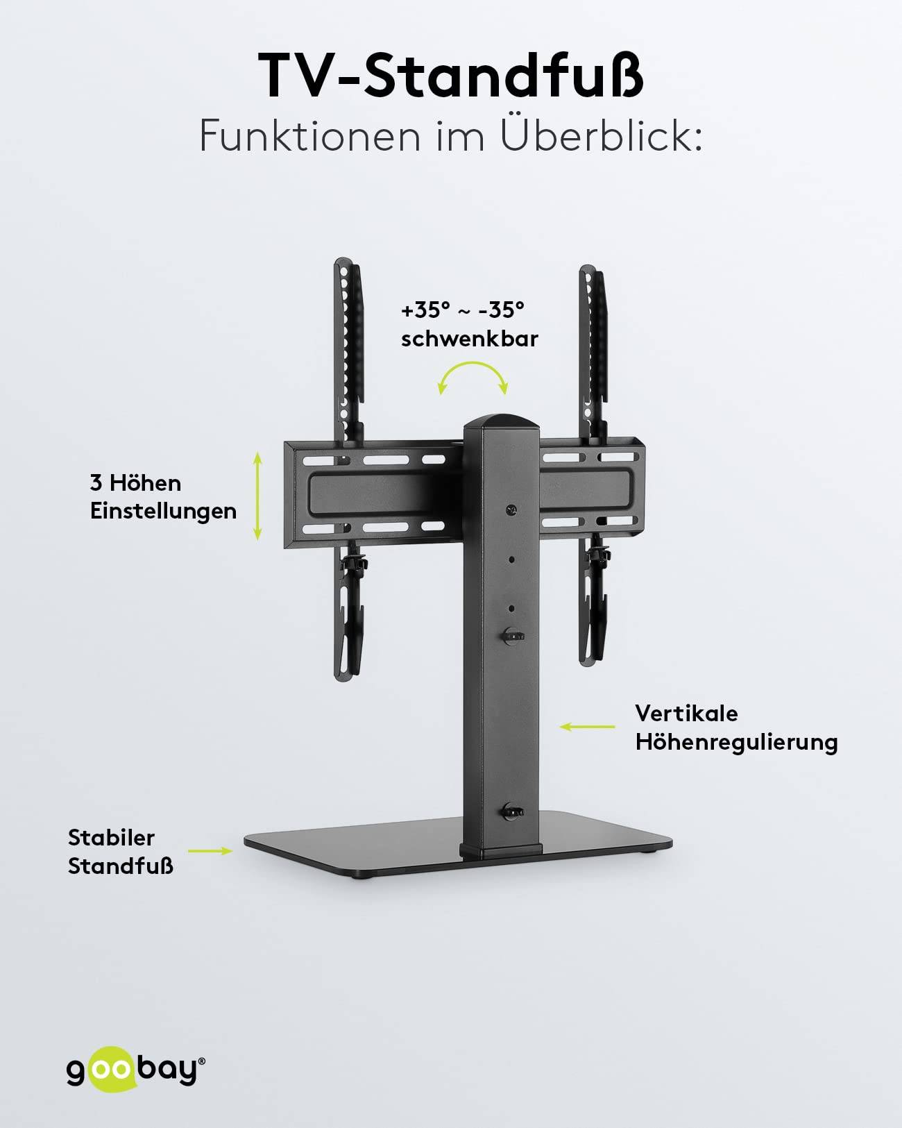 Goobay TV-tafelstandaard | 32-55 inch | draaibaar | verstelbare hoogte-3