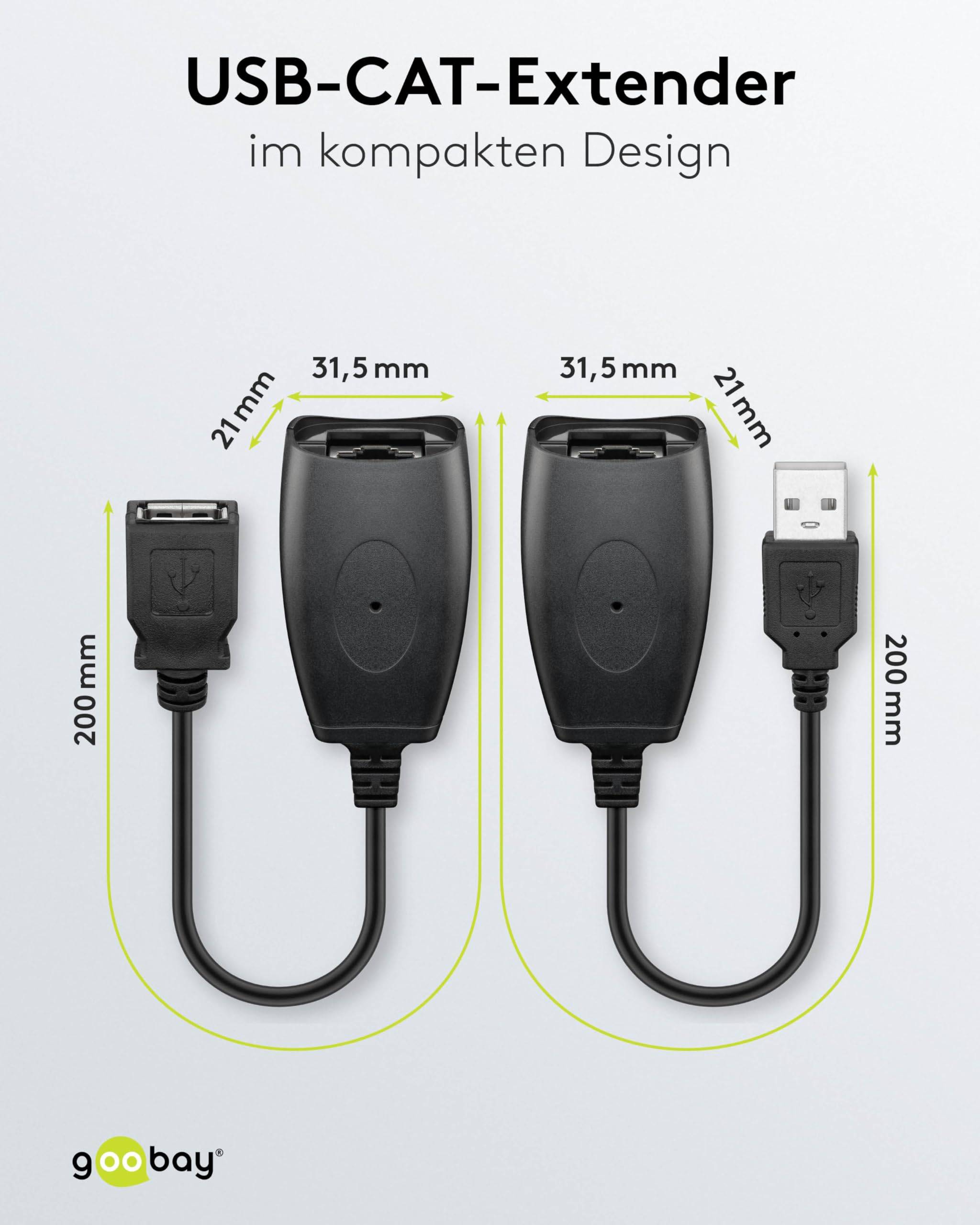 Goobay USB 2.0 Hi-Speed Verlengkabel, Zwart - USB 2.0-stekker (Type A) > USB 2.0-bus (Type A)-2