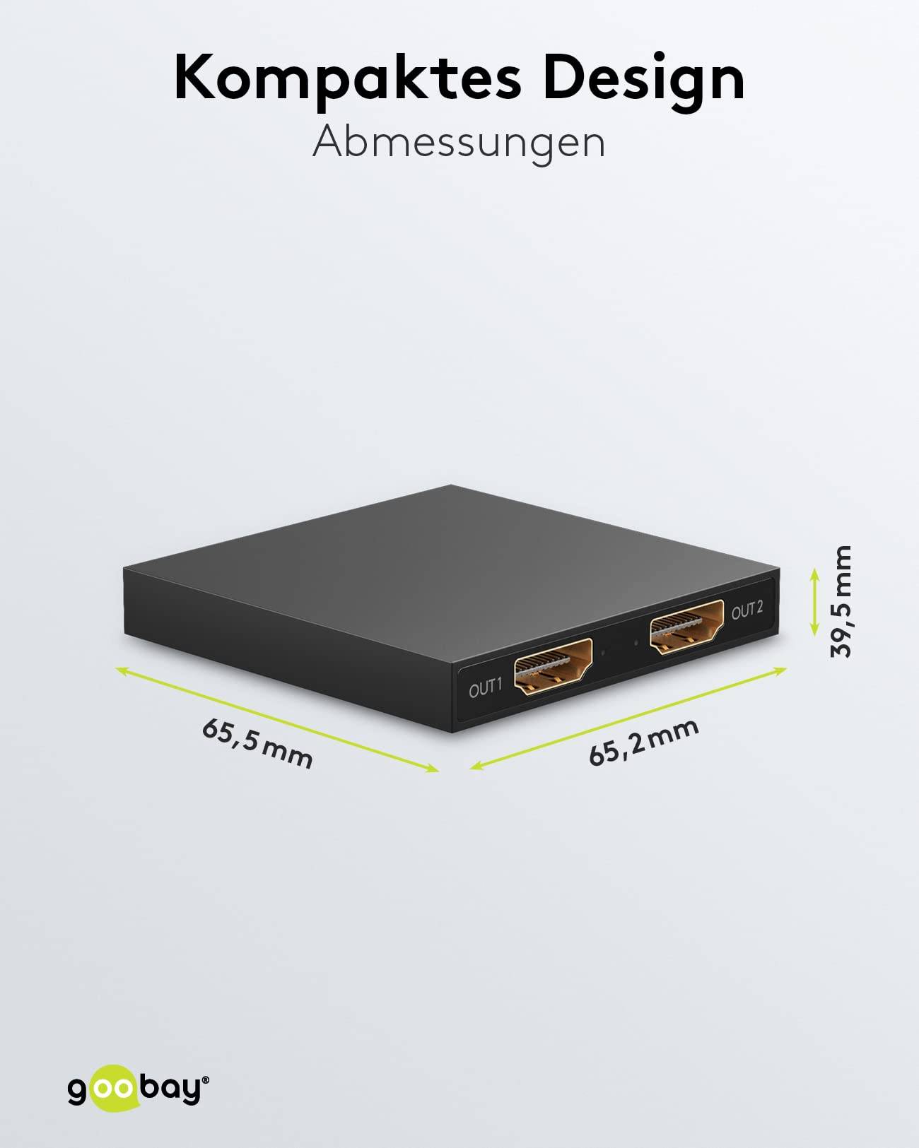 Goobay HDMI splitter 1 naar 2 - HDMI1.4 (4K 30Hz) / zwart-5