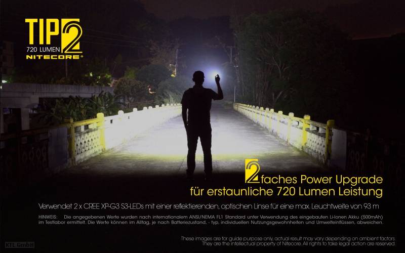 NiteCore TIP 2 NC-TIP2 Zaklamp LED werkt op een accu 720 lm 39 g-3