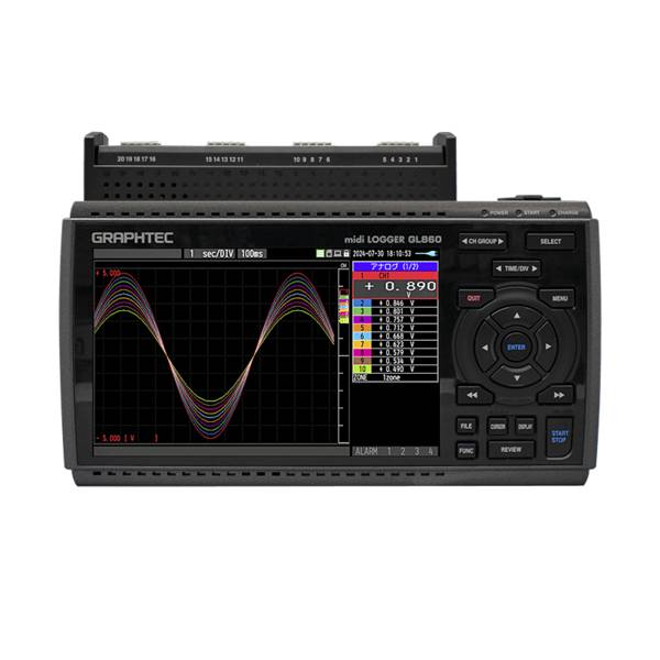 Graphtec GL860-EU-563SL Datalogger, 20 kanalen, schroefloos