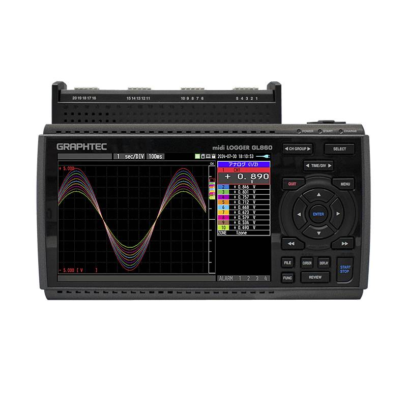 Graphtec GL860-EU-563SL Datalogger, 20 kanalen, schroefloos-0