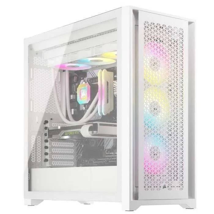 PC Case - Corsair - ICUE 5000D RGB Airflow - Middle Tower - 3 AF120 RGB Elite - White Fans-1