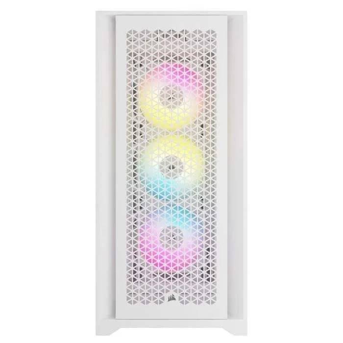 PC Case - Corsair - ICUE 5000D RGB Airflow - Middle Tower - 3 AF120 RGB Elite - White Fans-2