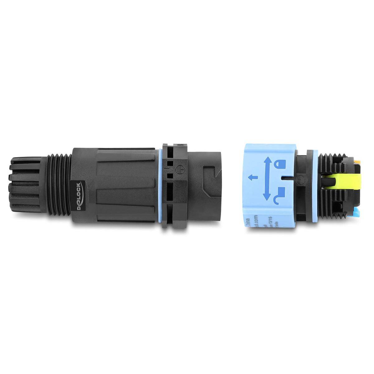 Delock Cable Connector with bayonet lock 3 pin male to female, IP68 waterproof, cable diameter 5 - 9 mm, incl. seals-2