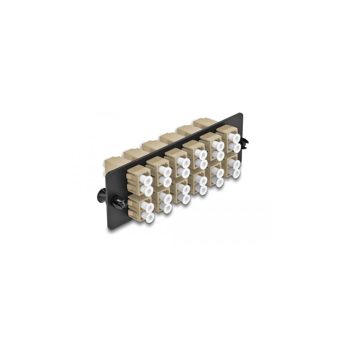 Delock Fiber Optic Adapter Panel LC Duplex OM1 / OM2 12 Port beige-1