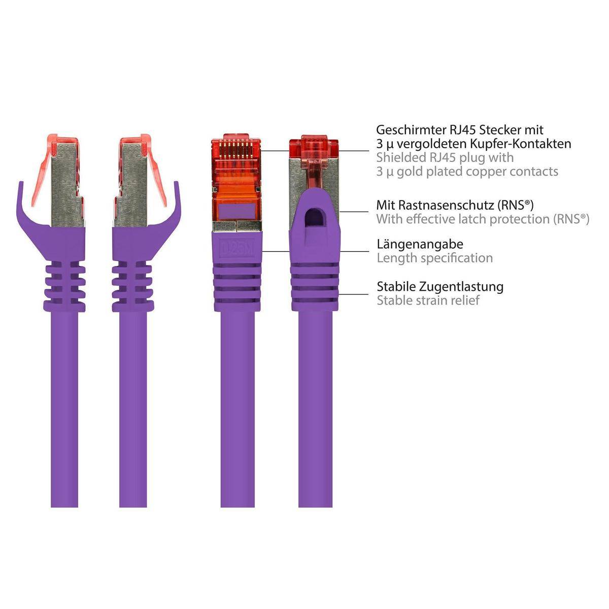 Goede Verbindingen Cat.6 patchkabel S/FTP paars 2m-1