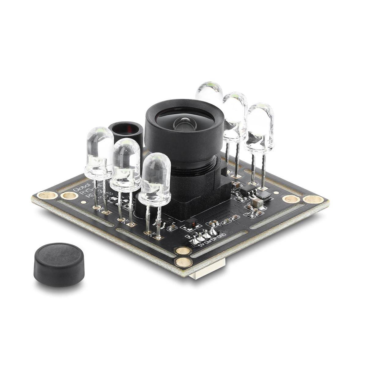 Delock USB 2.0 Camera Module with Global Shutter black / white 0.92 mega pixel 65° 6 IR LED V6 fix focus-1